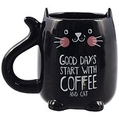 Кружка с ушками Котик Good days (черная) (керамика) (350мл) (12-06641-JL19-33) - 0