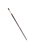 Кисть художественная Вернисаж, синтетика бордовая, плоскоовальная, длинная ручка №8, Гамма