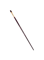 Кисть художественная Вернисаж, синтетика бордовая, плоскоовальная, длинная ручка №8, Гамма