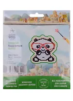 Набор для объемного творчества "Гранни Wood" Алмазная мозаика Подвеска Панда в очках (Wp0152) (106х112) (упаковка)