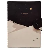 Тетрадь А5 96л кл. "Adventure" бежевый, иск.кожа, мягк.переплет, тисн.фольгой, полускр.спираль, кнопка