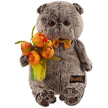 Игрушка мягкая Budi Basa, Басик с букетом оранжевых пионов (В1) Ks22-117