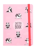 Скетчбук А5 80л "Панда-Йога" 70г/м2, кремовая бумага, тв. Переплет, резинка