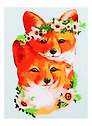Набор д/творчества Рыжий кот Холст с красками 22х30см по номерам. (16 цв.) Добрые лисята ХК-3673
