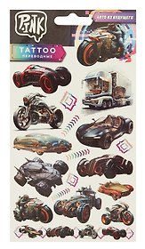 Наклейки-тату переводные «Street racers. Авто из будущего», 18 штук, Pink