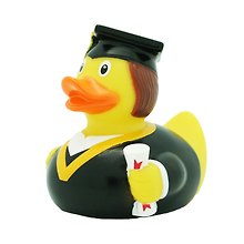 Игрушка для ванной, уточка резиновая FUNNY DUCKS "Уточка студент" (1887)