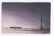 Открытка Москва карандаш "Москва. Останкинская телебашня, 540,1 м"