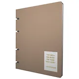 Тетрадь А4 120л кл. "NUANCES. Крем-брюле" на кольцах, смен.блок, обл. кож.зам, нашивка, инд.уп