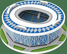 Сборная модель, 3D пазл ,стадион Волгоград Арена,12 дет., 6,1*6,1*2,2см