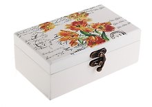 Шкатулка дерево желтые ирисы (16х9,5х6,3 см) (639110)