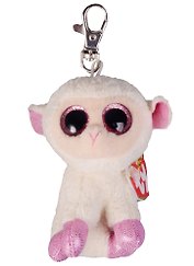 Брелок Овечка (белая с розовыми копытцами), 12 см (Beanie Boo's) (36599)