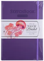 Скетчбук А5 50л "Bristol Touch" фиолетовый, для графики и маркеров, 180г/м2