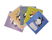 Тетрадь 18л кл. "Панда" мел.картон, офсет 60г/м2, поля, ассорти