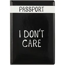 Обложка для паспорта I dont care (ПВХ бокс) (ОП2021-282)