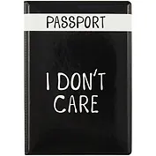 Обложка для паспорта I dont care (ПВХ бокс) (ОП2021-282)