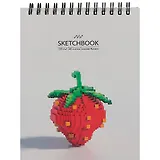 Скетчбук А6+ 125*160 40л "Клубника" белый офсет, 100г/м2, тв.обложка, евроспираль
