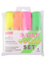 Текстовыделители Hatber, NEO Neon, 4 цвета