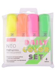Текстовыделители Hatber, NEO Neon, 4 цвета