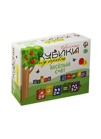 Деревянные кубики цв. Веселый счет (01585) (12шт./5цв.) (с закруг. угл.) (3+) (коробка)