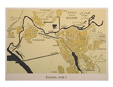 Открытка одинарная "Карта.Казань 1928"