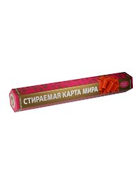 Скретч-карта мира Подарочная красная  А2,  59х42см, в шестигранном, картонном тубусе с ручкой