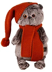 Игрушка мягкая Budi Basa, Басик в вязаной шапке и шарфе 22см