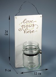 Декор настенный с баночкой (12х24) (мдф, стекло) (7504)