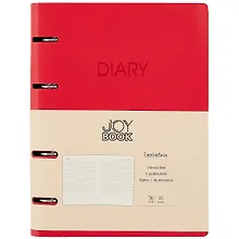 Ежедневник недатированный «Joy Book» А5, красный, 136 листов, экокожа, Joy Book