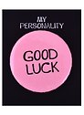 Значок круглый Good Luck (розовый) (металл) (38см) (ЗН2021-007)