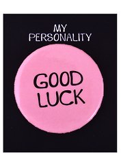 Значок круглый Good Luck (розовый) (металл) (38см) (ЗН2021-007)