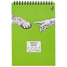 Скетчбук А5 50л "SKETCHBOOK. Hand to hand" белый офсет, 120г/м2, микротекстурир., евроспираль