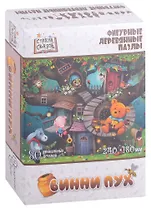 Фигурный деревянный пазл "Страна сказок Винни Пух", 80 деталей