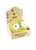 Сова круглая вязаная в крафт коробке (шерсть)