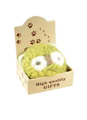 Сова круглая вязаная в крафт коробке (шерсть)