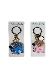 Брелок со стразами Слоник в попоне (19-1) металл