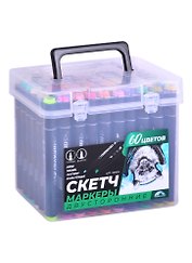 Маркеры для скетчинга двухсторонние, 60 цветов, Fenix-Art