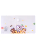 Папка-конверт Travel на кнопке "Kawaii animals" пластик, ассорти