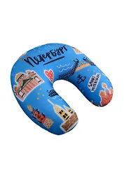 Подушка на шею антистресс «СПб Символы города», (35х35 см), (синий)