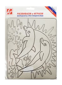 Трафарет для рисования красками по стеклу Дельфины (24С 1499-08) (упаковка)