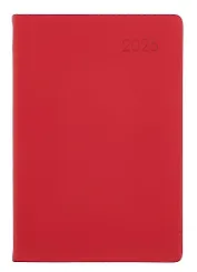 Ежедневник дат. 2025г. А5 176л "Paragraph" красный, 7Б, тв.переплет, иск.кожа, покрытие Soft Touch, термотиснение, тонир.блок, скругл.углы, вырубка, ляссе, инд.уп
