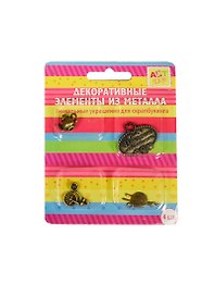 Набор металлических декоративных элементов «Приятные моменты», 4 штуки, Арт Узор