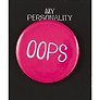 Значок круглый OOPS (фуксия) (металл) (38мм)