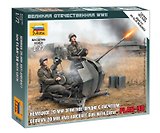 Сборная модель ЗВЕЗДА, Немецкое зенитное орудие с расчетом, Flak-38, 1:72