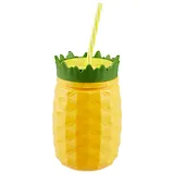 Стакан пластиковый с трубочкой в форме ананаса (350 мл) (12-06646-3215)