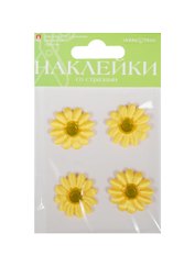 Декоративные наклейки из ткани со стразами «Набор № 2. Цветы», 4 вида, 4 штуки