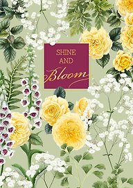 Тетрадь 48л кл. "La Fleur. Bloom" карт.обл.,  мат.текст.ламинация, тиснение фольгой, скрепка, ассорти