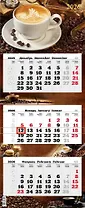 Календарь квартальный 2026г 340*840 "Кофе" настенный, трёхблочный, спираль