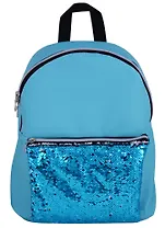 Рюкзак "Пайетки. Бирюза/серебро", экокожа