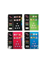 Тетрадь 120л кл. черн.пласт.обл., вырубка, спираль, 5 разделителей, инд.уп.