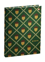 Книга для записей А5 112л кл. "Орнамент. Лесные желуди" 7БЦ, "мокрый шелк", мат.ламинация, Listoff